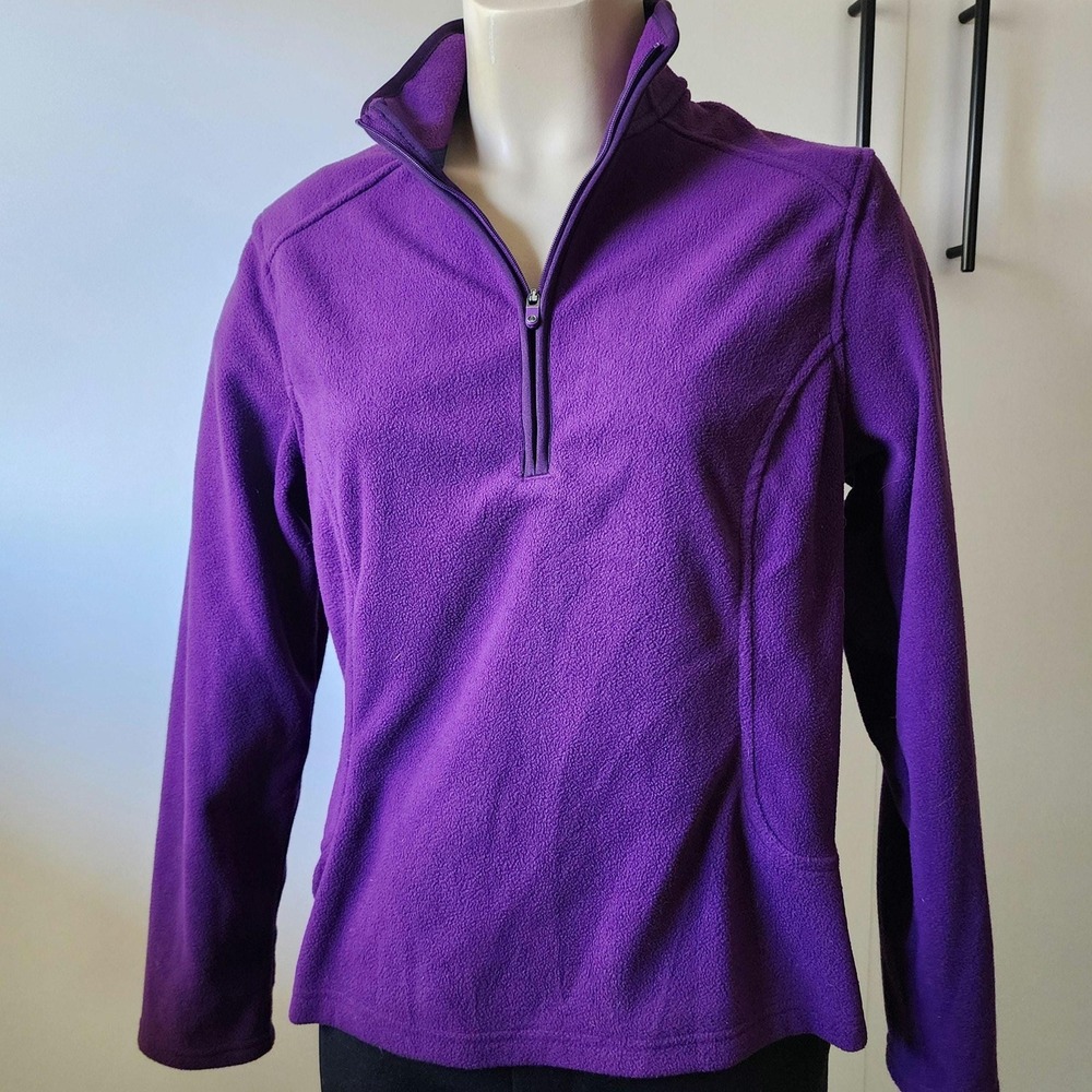 S/P Lands' End purple fleece pullover 1/4 zip pullover women's petite small